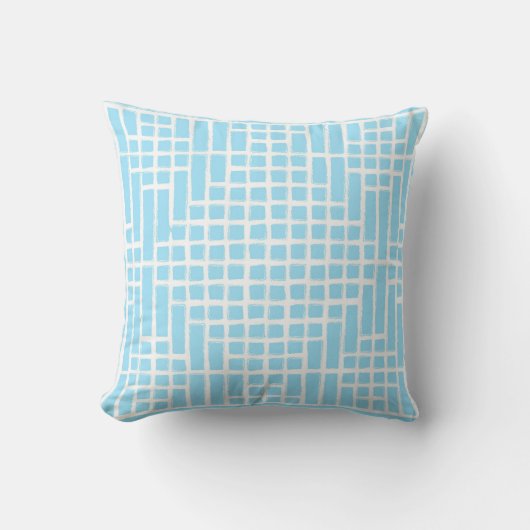 Baby Blue Square Patroon Kussen (Voorkant)