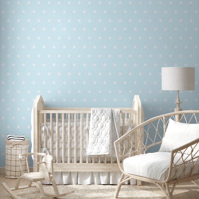 Baby Blue Stars Kinder kamer kwekerij Home Wandinr Behang (Baby Blue Stars Kids Room Nursery Home Wall Decor Wallpaper)