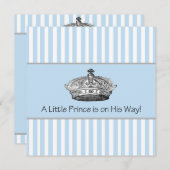 Baby Blue Stipes Prince Baby Shower Kaart (Voorkant / Achterkant)