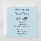 Baby Blue Stippen Animals Flowers Baby shower Kaart (Achterkant)