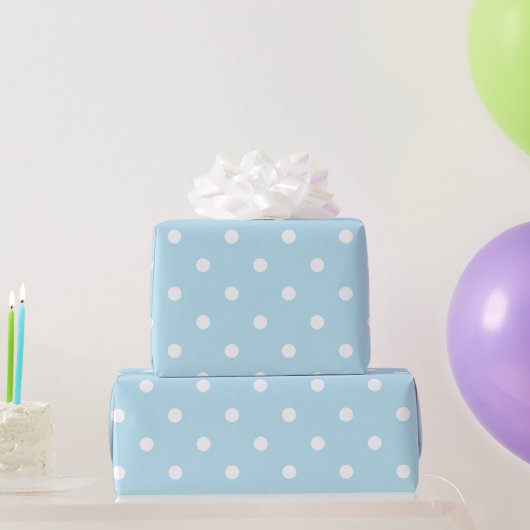 Baby Blue Stippen Cadeaupapier (Feestgeschenken)