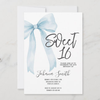 Baby Blue Strik Verjaardagsfeestje voor Sweet Sixt Kaart