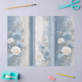 Baby Blue Stripe & Lace Tissuepapier (Craft)