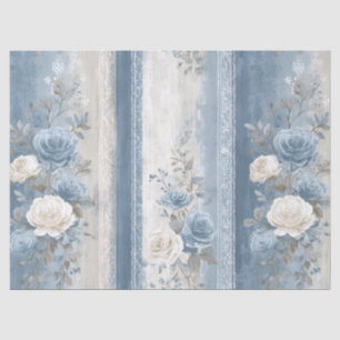 Baby Blue Stripe & Lace Tissuepapier