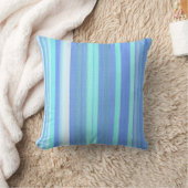 Baby Blue Striped Burlap Print Patroon Kussen (Deken)