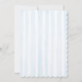 Baby Blue Stripes & Bow Baby shower Kaart (Achterkant)