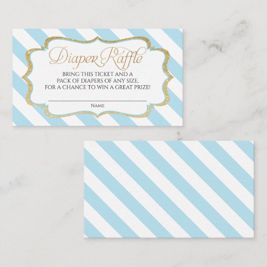 Baby Blue Stripes Diaper Kaarten met wieltjes (Voorkant / Achterkant)