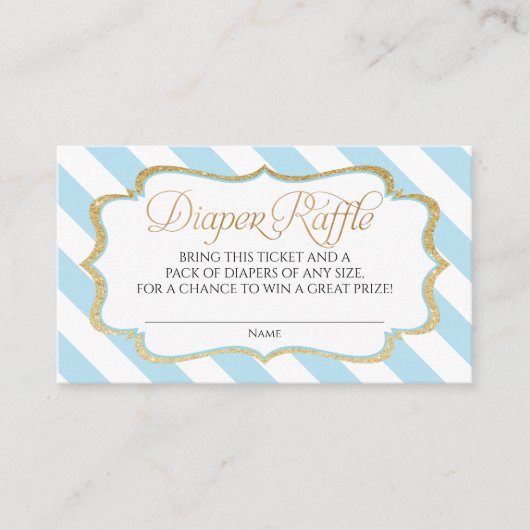 Baby Blue Stripes Diaper Kaarten met wieltjes (Voorkant)