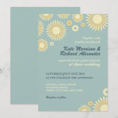 Baby Blue Sweet Sunflower Weddenschap Kaart (Voorkant / Achterkant)