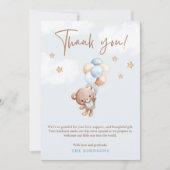 Baby Blue Teddy Bear Baby shower Bedankkaart (Voorkant)