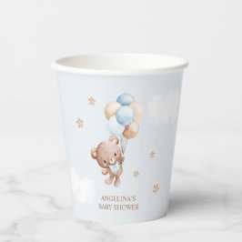 Baby Blue Teddy Bear Baby shower Papieren Bekers