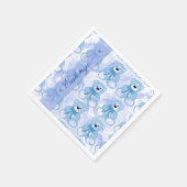 Baby Blue Teddy Bear Pattern Napkins Servet (Hoek)