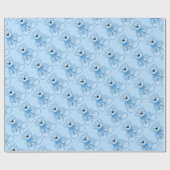 Baby Blue Teddy Bear Pattern Wrapping Paper Cadeaupapier (Vlak)