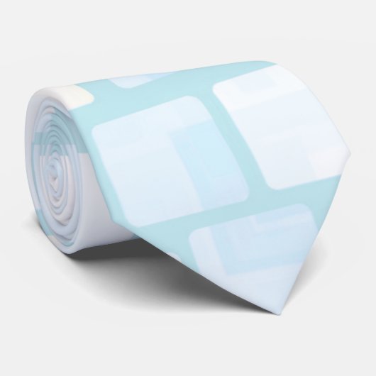 Baby Blue Tiled Mosaic Stropdas (Opgerold)