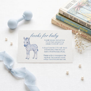 Baby Blue Toile Safari Babyboeken voor Baby Advieskaart