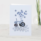 Baby Blue Tractor met ballonnen Kaart (Achterkant)
