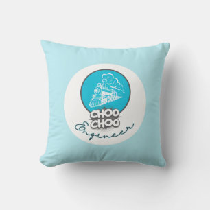 Baby Blue Train Choo Choo Engineer Sierkussen