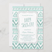 Baby Blue Tribal Aztec Pattern Baby shower Kaart (Voorkant)