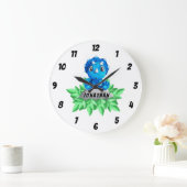 Baby Blue Triceratops Dinosaur Large Clock Grote Klok (Huis)