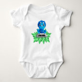 Baby Blue Triceratops Dinosaur Romper (Voorkant)