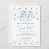 Baby Blue Twinkle Star-Baby shower Kaart (Voorkant)