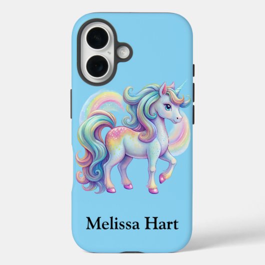 Baby Blue Unicorn iPhone / iPad hoesje (Achterkant)