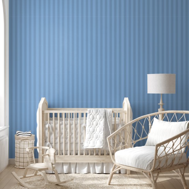 Baby Blue verticale strepen dik Behang (Kinderen)