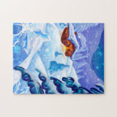 Baby Blue Violet Winter Sneeuwkap Puzzle Legpuzzel (Horizontaal)