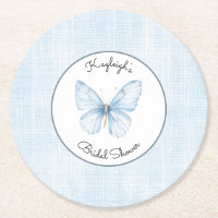 Baby Blue Vlinder Nep Linnen Bruiloftsdouche