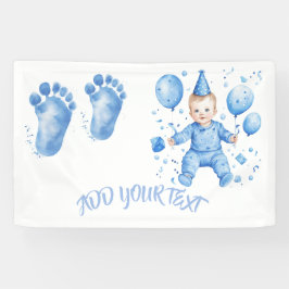 Baby Blue Voeg je Eigen Tekst toe Spandoek