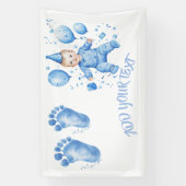 Baby Blue Voeg je Eigen Tekst toe Spandoek (Verticaal)