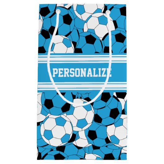 Baby Blue Voetbal Collage Klein Cadeauzakje (Voorkant)