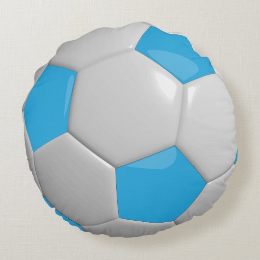 Baby Blue Voetbal | DIY-naam Rond Kussen (Achterkant)