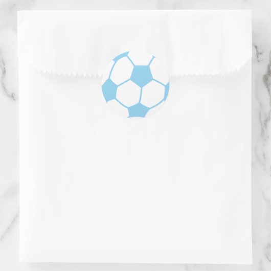 Baby Blue Voetbal Ronde Sticker (Tas)