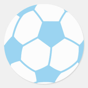 Baby Blue Voetbal Ronde Sticker