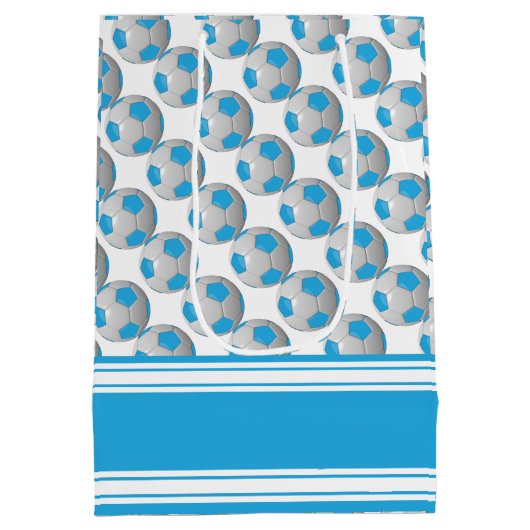 Baby Blue Voetballen Medium Cadeauzakje (Achterkant)