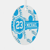Baby Blue Volleyball Ceramic Ornament (Voorkant Rechts)