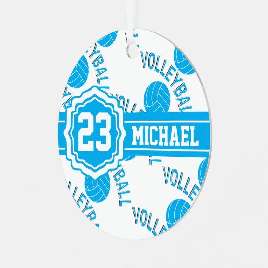 Baby Blue Volleyball Ceramic Ornament (Voorkant links)
