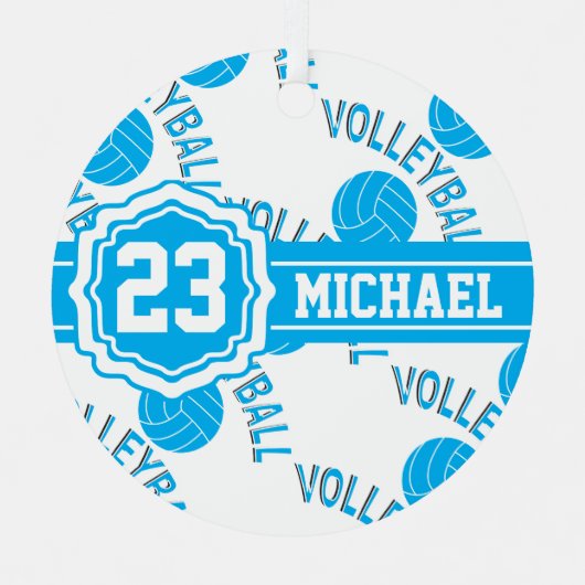 Baby Blue Volleyball Ceramic Ornament (Voorkant)