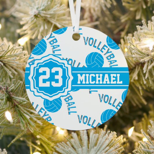 Baby Blue Volleyball Ceramic Ornament (Insitu)