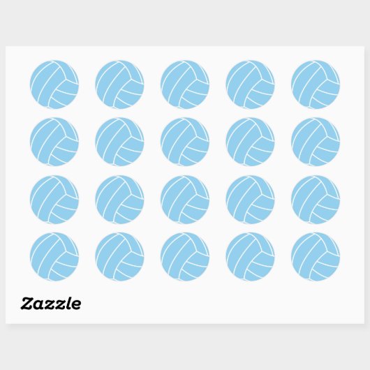 Baby Blue Volleyball Ronde Sticker (Vel)