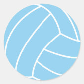Baby Blue Volleyball Ronde Sticker (Voorkant)