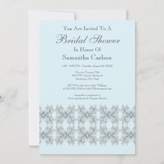 Baby Blue Vrijgezellenfeest Kaart (Voorkant)