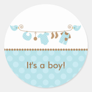 Baby Blue Wasserijlijn Stickers