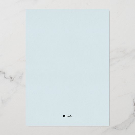 Baby Blue Waterverf Clouds Gold Cross Doop Folie Uitnodiging (Achterkant)