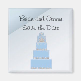 Baby Blue Wedding Cake Magneet
