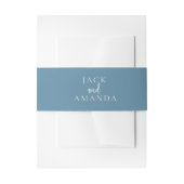 Baby Blue Wedding Invitation Belly Bands Uitnodigingen Wikkel (Voorkant Voorbeeld)