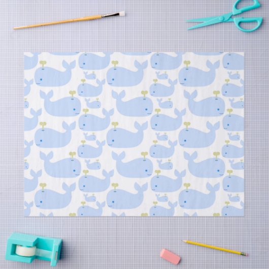 Baby Blue Whales Baby Gift Shower Tissuepapier (Craft)