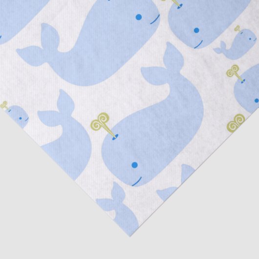 Baby Blue Whales Baby Gift Shower Tissuepapier (Detail)