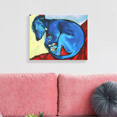 'Baby Blue' Whippet Puppy Canvas Afdruk (Insitu (Woonkamer))